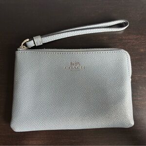 Coach Sky Blue Textured Wristlet